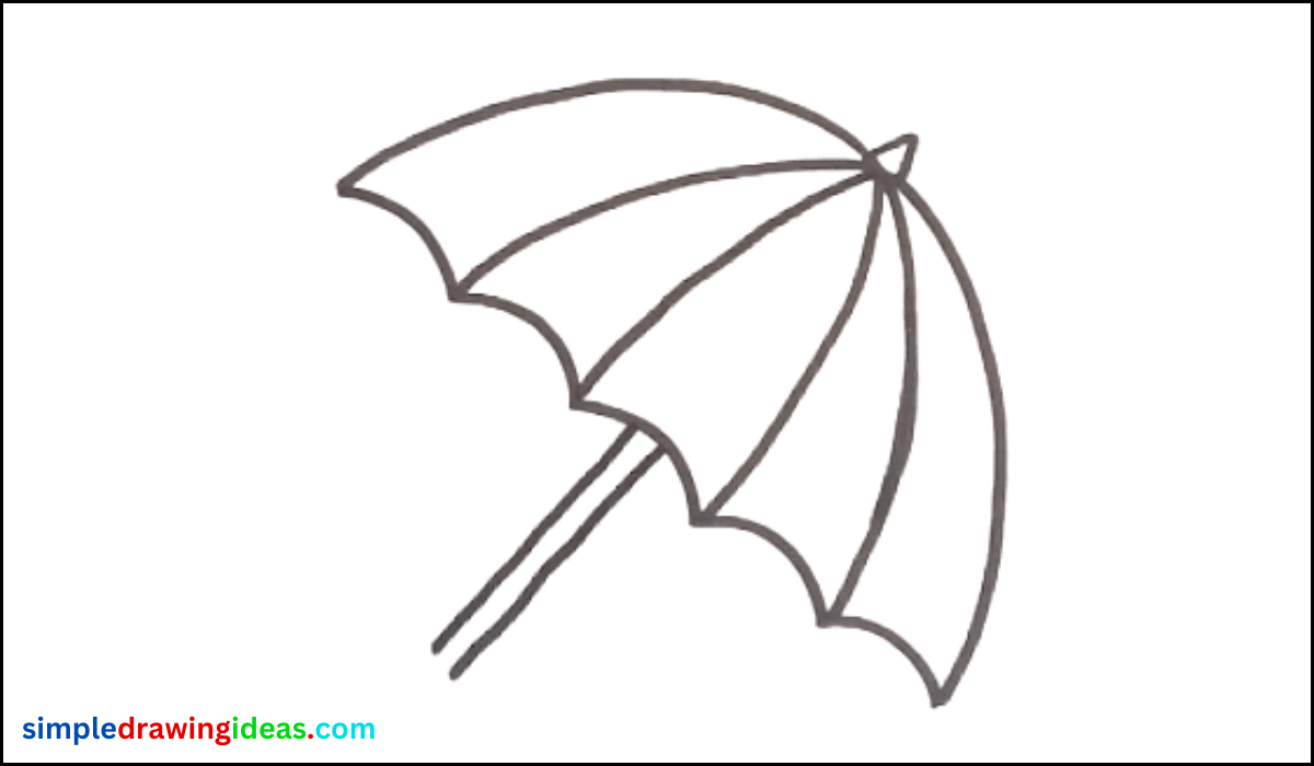 How to draw an Umbrella step by step - Simple Drawing Ideas