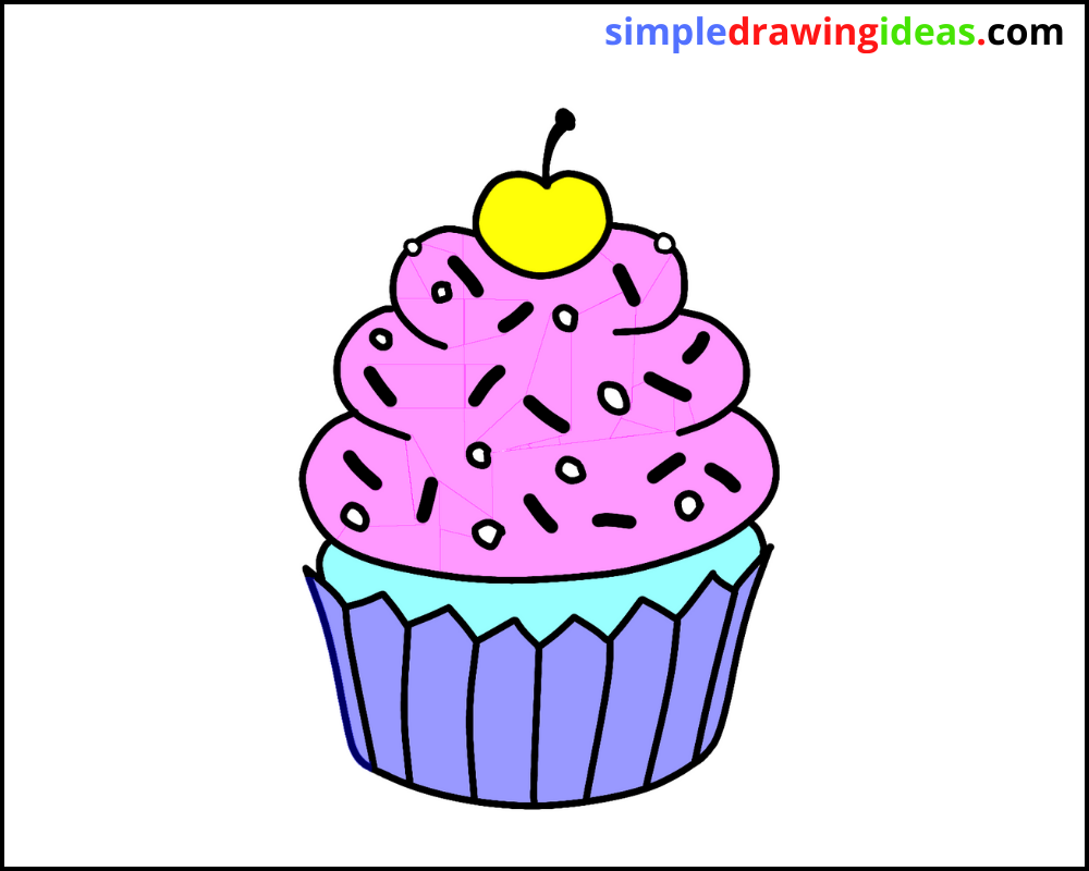 how to draw a cupcake
