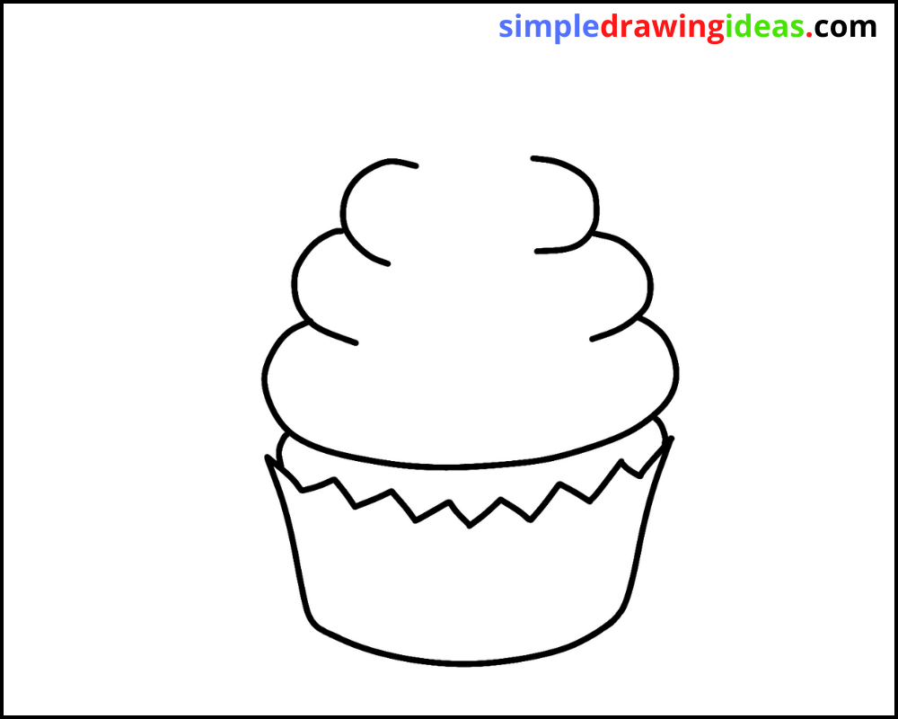 how to draw a cupcake