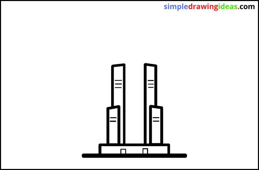 how to draw burj khalifa tower