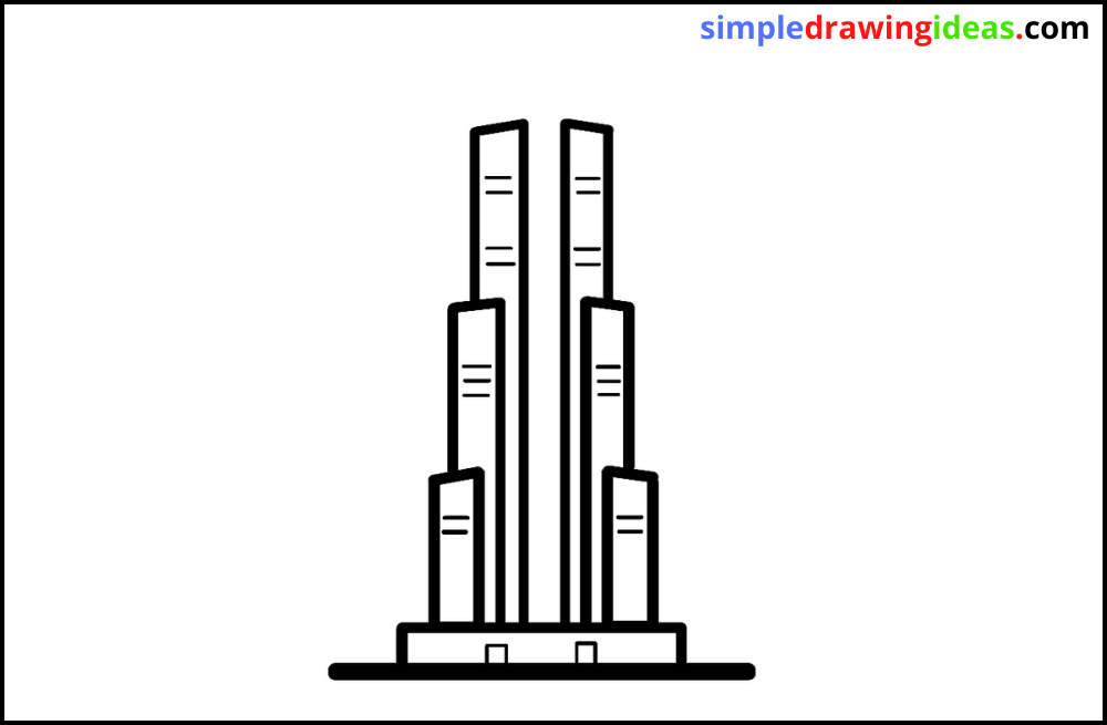 how to draw burj khalifa tower