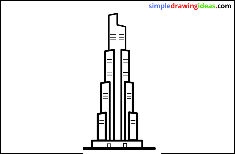 how to draw burj khalifa tower