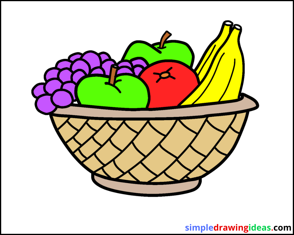 How to draw a vegetables basket