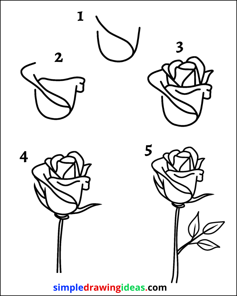 how to draw a Flower step by step - Simple Drawing Ideas