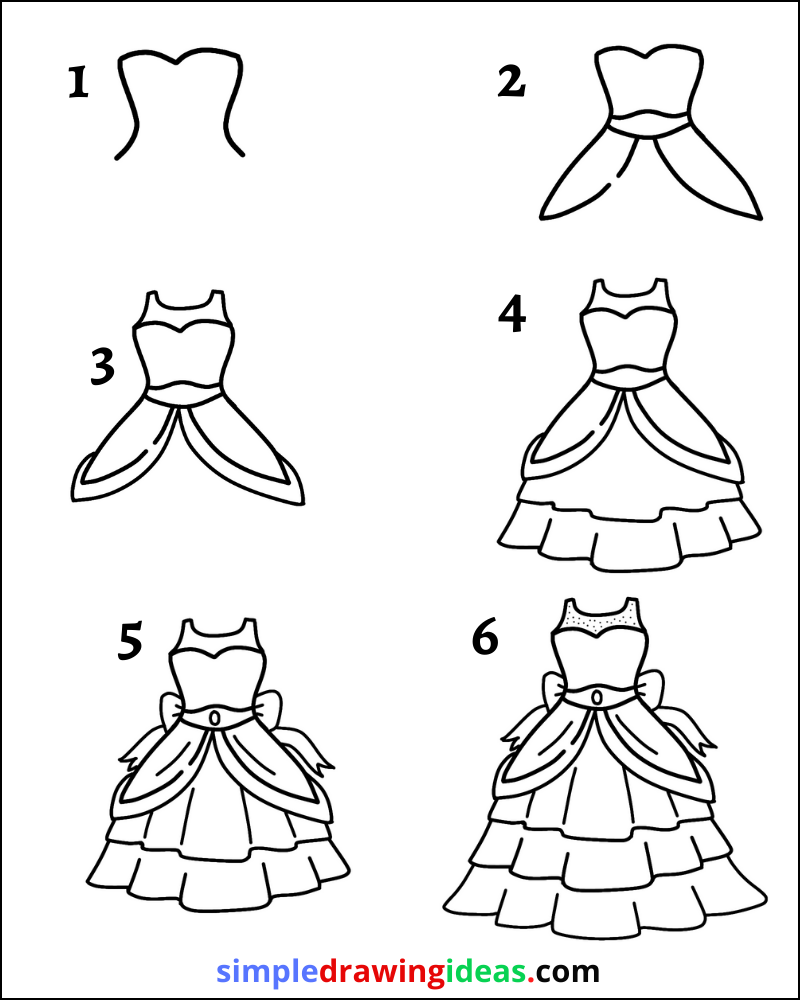 how to draw a dress