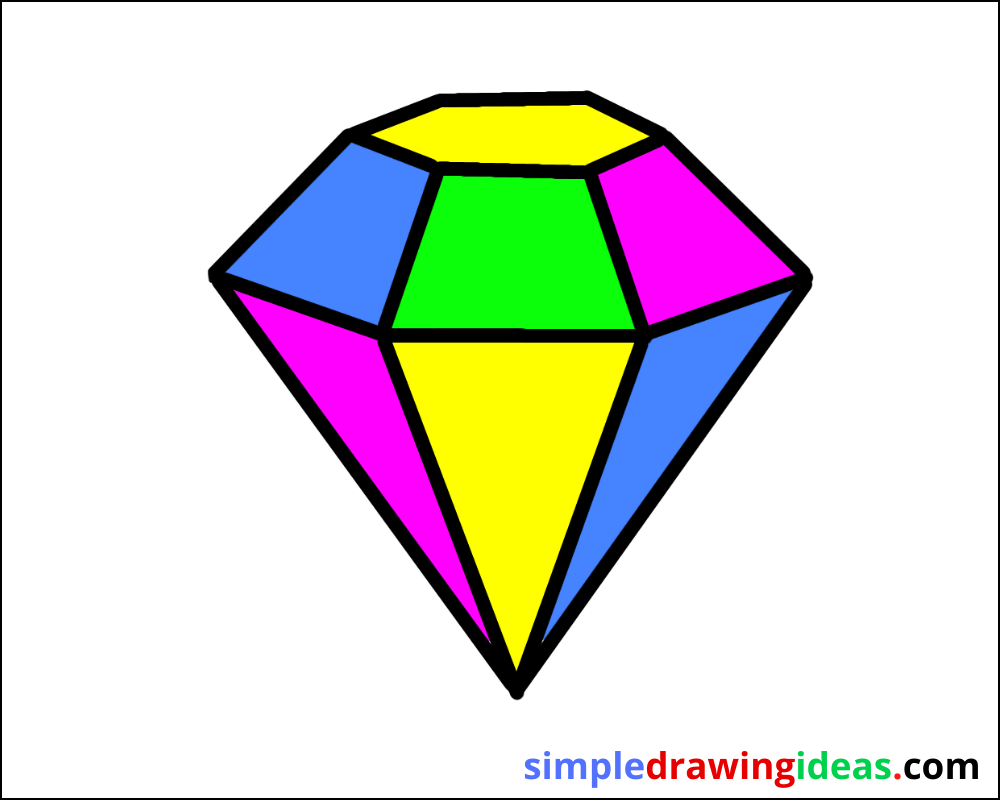 How to draw a diamond step by step. - Simple Drawing Ideas