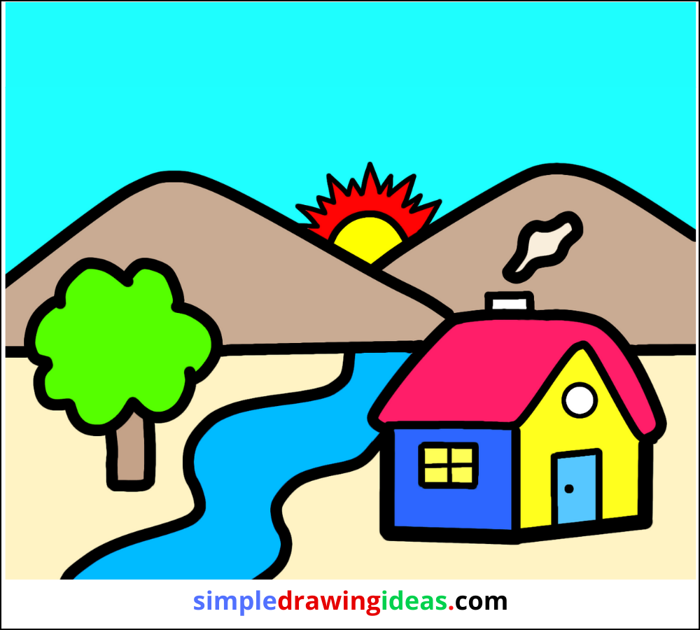 Earn To Draw Landscape Drawing For Kids