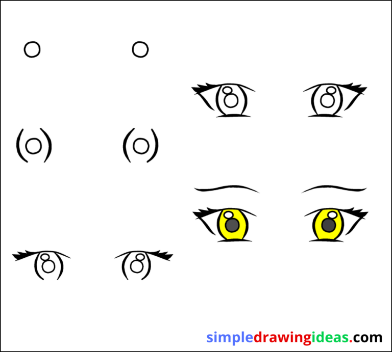 How to draw anime eyes step by step - Simple Drawing Ideas