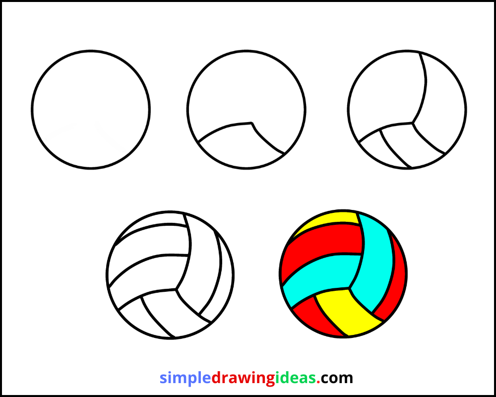 How to draw a Volleyball step by step - Simple Drawing Ideas