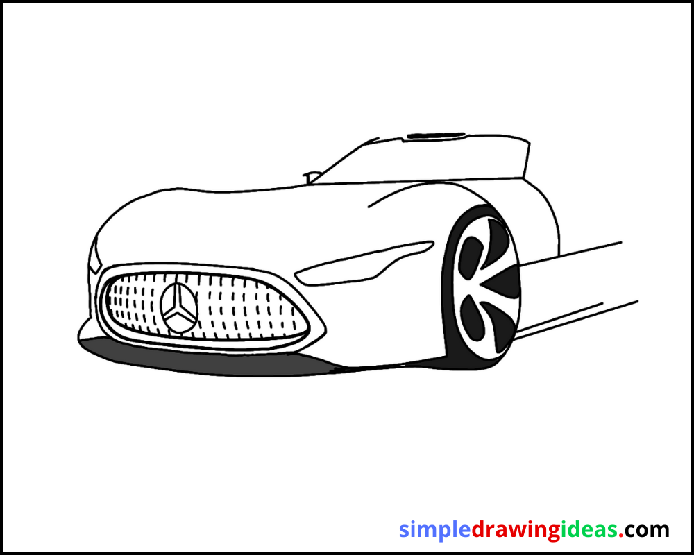 mercedes car drawing