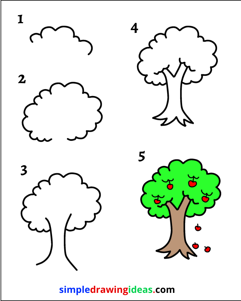 How to Draw a Tree step by step - Simple Drawing Ideas