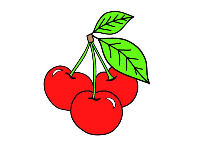 How to draw a cherry step by step for beginners - Simple Drawing Ideas